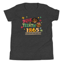 Load image into Gallery viewer, Juneteenth 1865 Kids Youth T-shirt dark grey