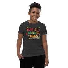 Load image into Gallery viewer, Juneteenth 1865 Kids Youth T-shirt dark grey