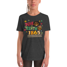 Load image into Gallery viewer, Juneteenth 1865 Kids Youth T-shirt dark grey