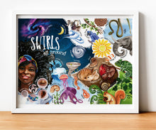 Load image into Gallery viewer, Swirls All Around Kids Poster 24x18 inches