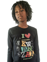 Load image into Gallery viewer, Kwanzaa Long Sleeve Kids Unisex black

