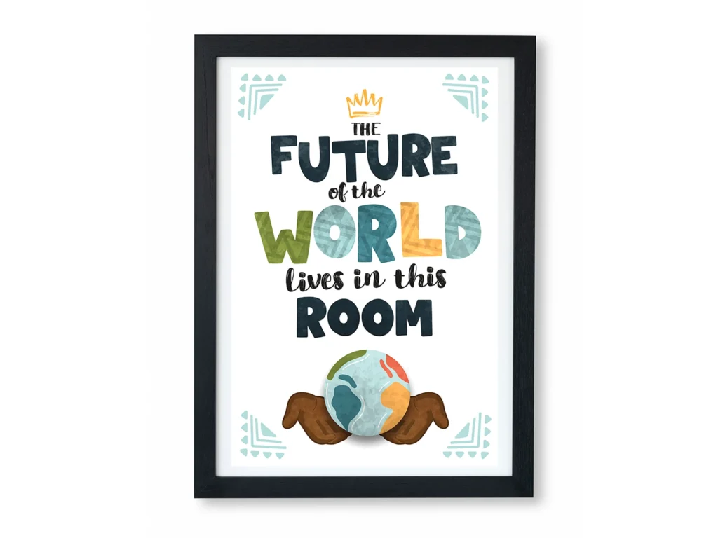 The Future of the World - Motivational Poster for Kids