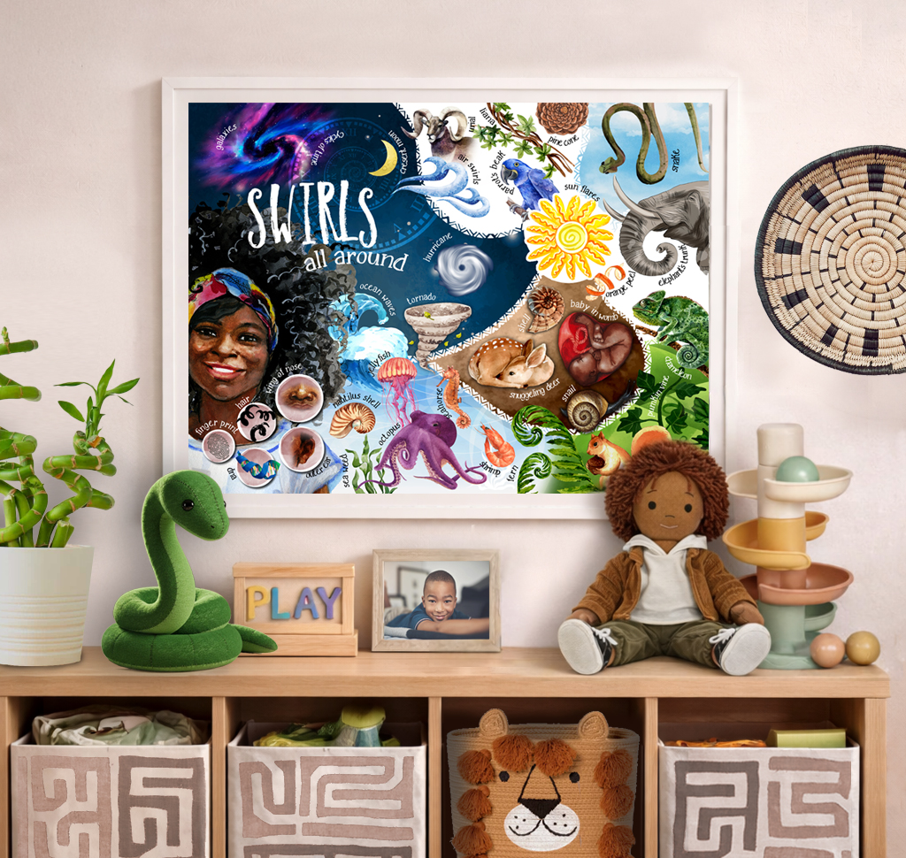Swirls All Around - Children's Poster 24x18 inches - Image 10